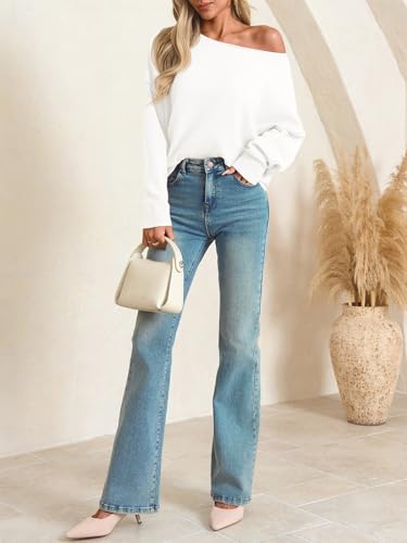 Saodimallsu Womens Off The Shoulder Sweater Boat Neck Batwing Sleeve Knit Pullover 2025 Cute Casual Trendy Jumper Tops4