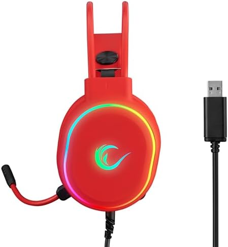 Resim Rampage ROGUE Kırmızı 7.1 Surround Sound RGB Ledli Gaming Oyuncu Mikrofonlu Kulaklık, Büyük 