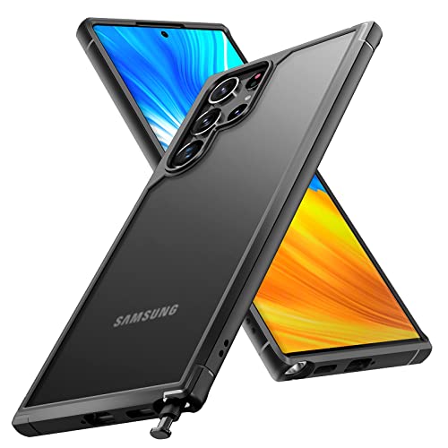 Image of TOCOL for Samsung Galaxy S22 Ultra Case, Translucent Matte Hard Back [Military Grade Shockproof] Slim Fit Protective Cover for Galaxy S22 Ultra Case 6.8'', Matte Black