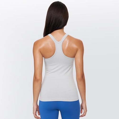 Image of sphinx cat Yoga Racerback Tank Top for Women with Built in Bra,Women's Padded Sports Bra Fitness Workout Running Shirts