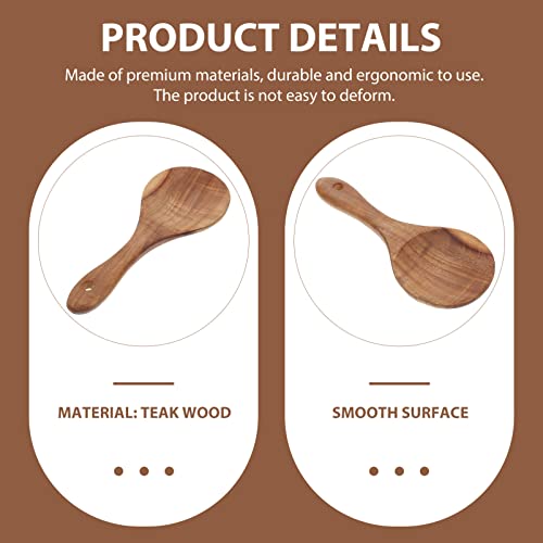 Hemoton Wood Rice Paddle Wooden Rice Spoon Non Stick Rice Cooker Spatula Japanese Asian Rice Paddle Kitchen Rice Scoop Ladle (Wood Color) #TOP7