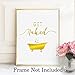 LHIUEM Funny Bathroom Quotes Gold Foil Print, Wash Your Worries Away-So Fresh and So Clean Cardstock Art Print Poster
