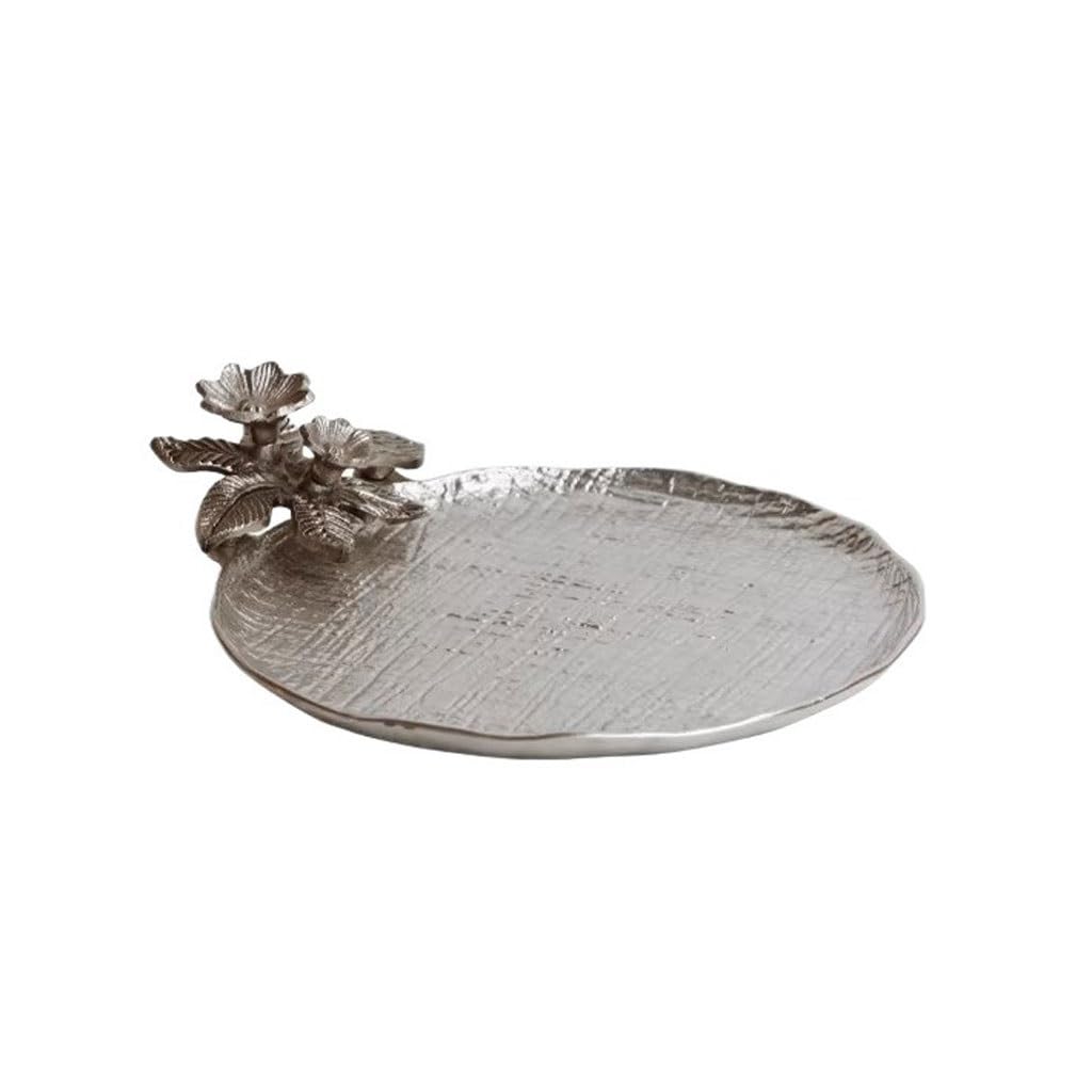 Bandejas Servir Comida Bandeja De Metal Escritorio Plateada Retro, Mesa Centro For El Hogar, Plato Decorativo For Fruta Mesa Cama
