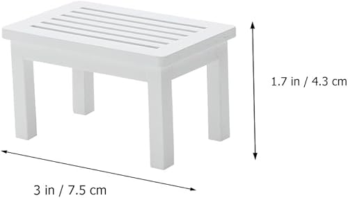 Miniatura 7 de SAFIGLE Mesa de café de madera en miniatura, modelo de mesa de té blanca para casa de muñecas, escritorio de café, adorno de muebles pequeños para