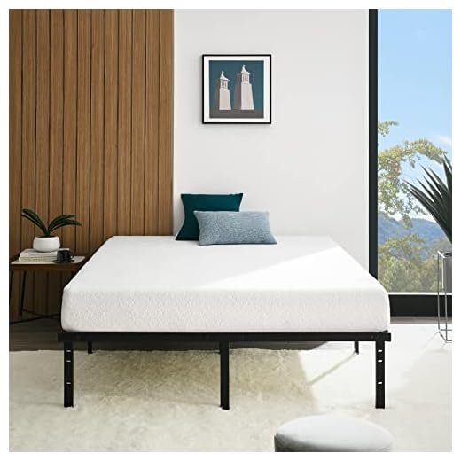 Amazon Basics Heavy Duty Non-Slip Bed Frame with Steel Slats, Easy Assembly - 14"H, Full