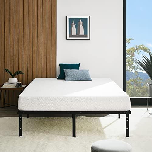 Image of Amazon Basics Sturdy Heavy-Duty Non-Slip Platform Bed Frame, Full Size, Steel Slat Support, No Box Spring Needed, Noise Free, Easy Assembly, 14 Inch Storage Height, Black