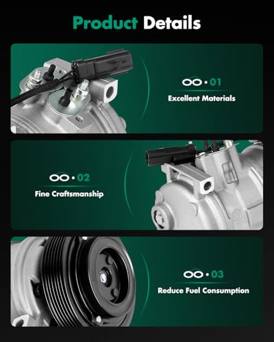 Image of SCITOO AC Compressor for Jeep for Liberty 2.8L 2005-2006 | Fast Cooling, Ultra Low Noise (≤72 dB)Air Conditioner Compressor with Clutch, Easy Installation, 97382 98382 6512760