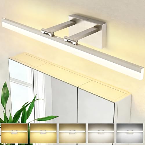 Image of SOLFART 31.5 Inch Dimmable Bathroom Vanity Lights Over Mirror 5 Color Temperature Vanity Lighting Fixtures for Bath Brushed Nickel Bathroom Light fixtures Bar 5CCT