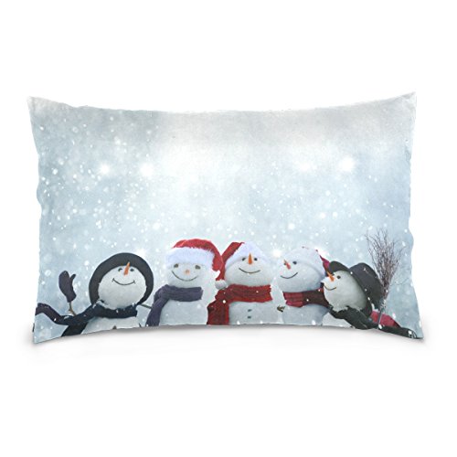 Top Carpenter Snowman With Christmas Hat Velvet Oblong Lumbar Plush Throw Pillow Cover/Shams Cushion Case - 16X24In - Decorative Invisible Zipper Design For Couch Sofa Pillowcase Only #TOP6