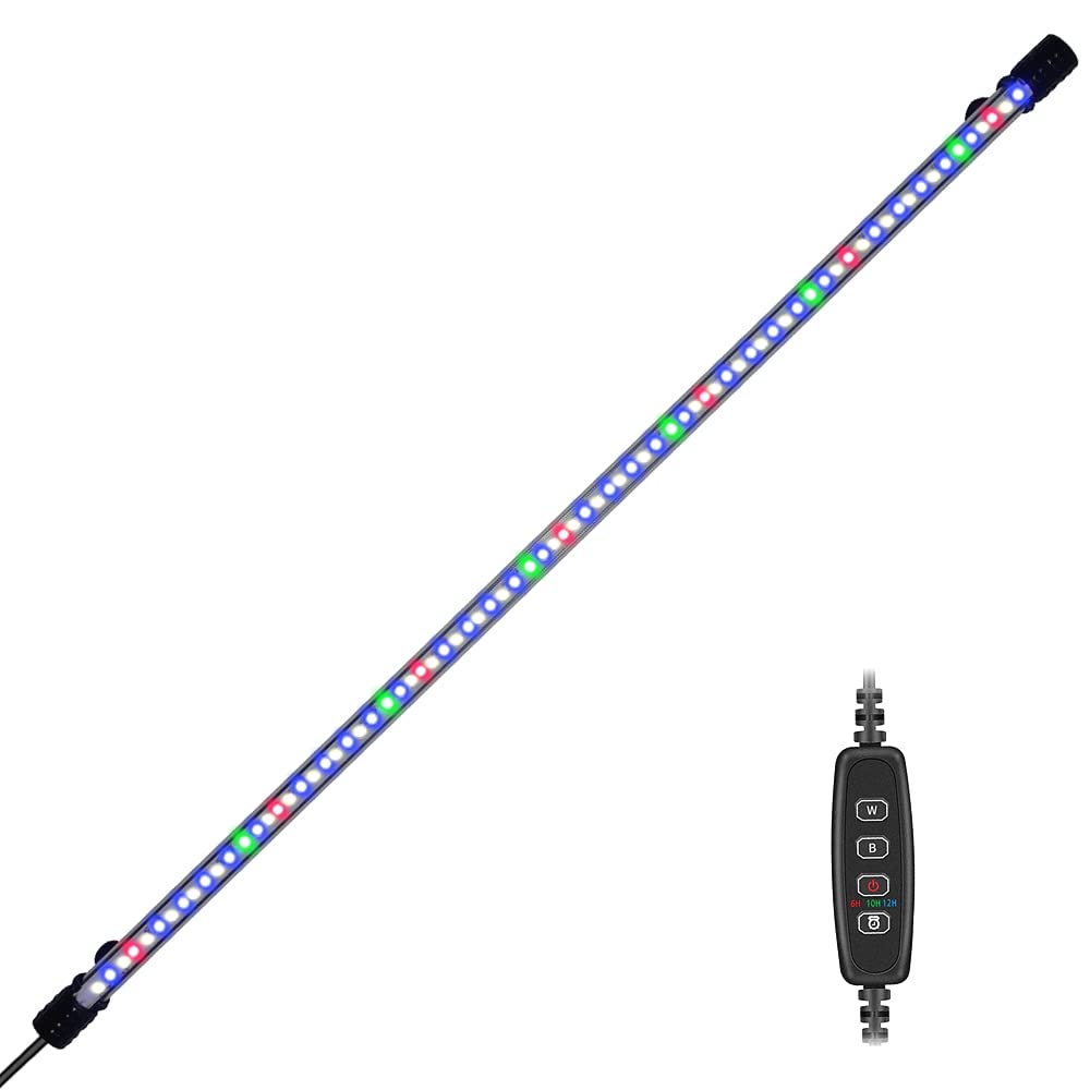 VARMHUS Tauchen Aquarium Licht,Aquarium LED Beleuchtung mit Timer Auto On/Off Dimm-Funktion,3 Lichtmodi Dimmbar,10 Helligkeitsstufen optional&3Stufen der Zeitschleifenfunktion 78LEDs-RGB 71cm