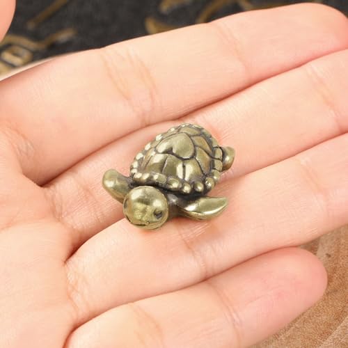 Ornement en laiton de tortue en cœur en cuivre antique fait main