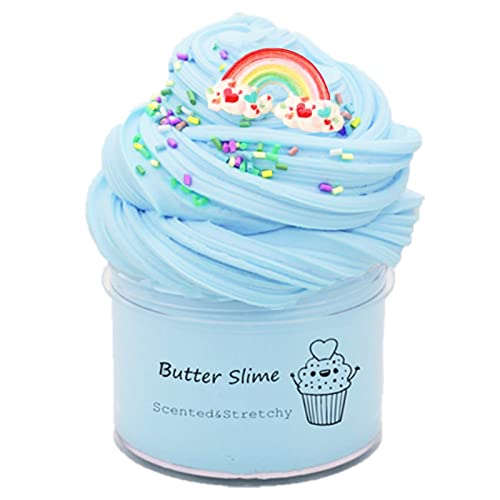 Unicoslm Butter Slime Rainbow Premade Scented Sludge, Stress Relief Toy, Birthday, School, Education, Class Exchange Gifts, Goodies Bag, Giving Away Gift, Stocking Stuffers 200ml