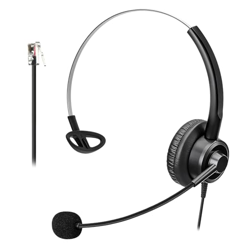Casque RJ9 Polycom compatible avec terminaux de bureau fixes VVX310 VVX411
