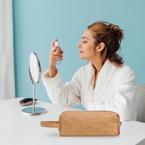 Image of Fmeida Pencil Case Cork - Aesthetic Pencil Case Pouch - Large Capacity Office Stationery Organizer with Handle