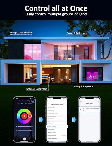 Appeck Smart Recessed Lighting 6 Inch, Smart Wi-Fi Bluetooth Led Recessed Light thumb #5