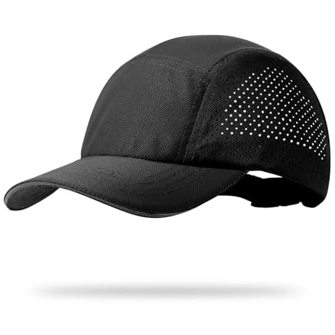 Oversize XXL Mens Quick Dry Baseball Cap Cooling Breathable Mesh Sports Cap Lightweight Snapback Hat for Big Head Black Cover