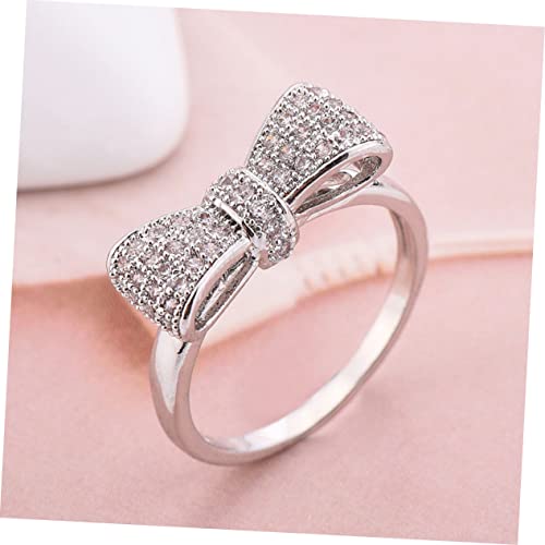 Bijoux Bagues Bague de Mode Féminine en Zircon Blanc Ajustable