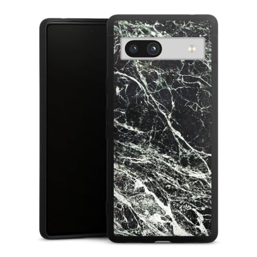 Coque silicone Google Pixel 7a marbre noir et blanc housse premium antichoc