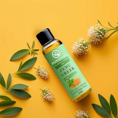 Image of Fenugreek Oil | 100% Pure Cold Pressed Methi Oil for Hair Growth & Skin Care | Reduces Hair Fall, Dandruff & Acne | Strengthens Hair, Adds Shine & Nourishes Scalp | 120 ml