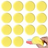 14Pcs Round Painting Sponge Yellow Applicator Watercolor Synthetic Sponges Artist Craft Clay Sponge Watercolor Sponges for Face Painting Pottery Ceramics Art Crafts (3 Inch)
