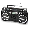 TechPlay Monster B 1980S-Style Boom Box CD Player, Cassette Player/Recorder, AM/FM, USB, Bluetooth Speaker with Built-in Rechargeable Battery...