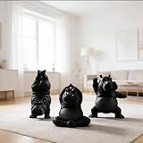 XIGUI 3Pack Clumsy Yoga Hippo Figurine, Handcrafted 3D Printed Resin Statue, Funny Meditation Sculpture with 3 Yoga Poses for Home Office Desk Decor, Unique Present for Yoga Lovers