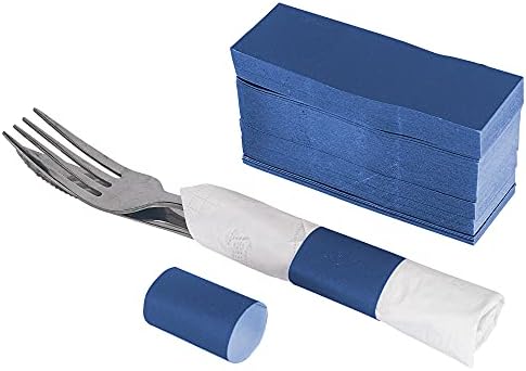 NATURALABEL Napkin Band, Paper Napkin Rings Self Adhesive 500-Count (Blue)