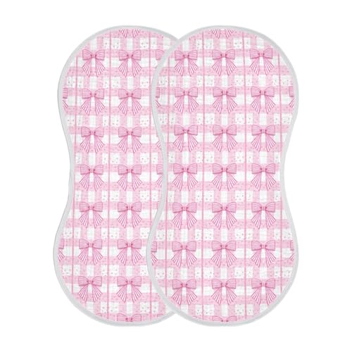 Bows Baby Burp Cloths for Boys and Girls, Soft Muslin Spit Up Towels, 22"x11" Newborn Essentials for Feeding and Drooling, 4 Pack2