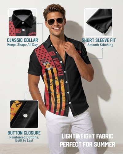 Image of 99TIMORO Tropical Printed Men's Hawaiian Shirts Short Sleeve Top