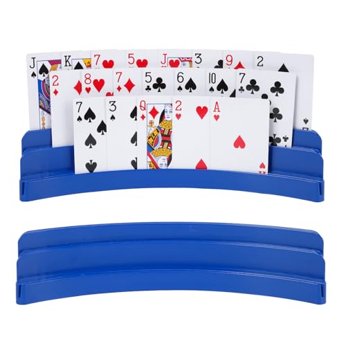 2 Pack Three-Layer Design Playing Cards HoldersPlaying Card Holder for Kids Adults Hands Free Card Holder for Family Card Game Nights Poker Parties