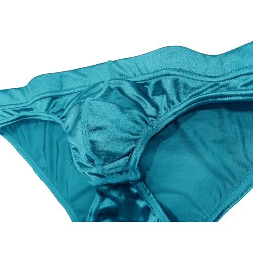 MIERSIDE Men's Soft Silky Satin Low Rise Briefs Wide Waistband Basic Bikini Underwear 5 Pcs/pack3