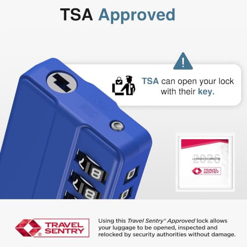 Image of Puroma 4 Pack TSA Locks for Luggage Lightweight 4-Digit Code Padlock Blue