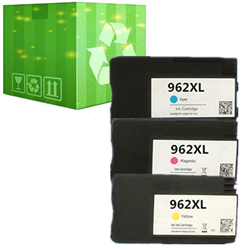 J2INK Remanufactured 3 Pack Color Ink Cartridge Replacement for HP 962XL 962 Ink Cartridge 3JA00AN 3JA01AN 3JA02AN OfficeJet Pro 9025 9020 9018 9015 9010