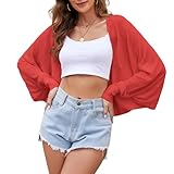 Stoffart: Diese Strickjacken für Damen, langärmelige Strickjacke für Damen, Frühlings- und Sommer-Strickjacke, Laternenärmel für Damen. Aus 60 % Polyester, 40 % Viskose, hautfreundlicher Stoff, weich und bequem, für ein gutes Tragegefühl