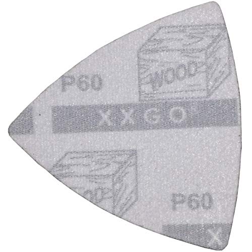 XXGO 100 Pcs 60 Grits 90mm Triangular Sanding Pads for Wood Sanding Fit 3.5 Inch Oscillating Multi Tool Sanding Pads XG902060U - Image 3