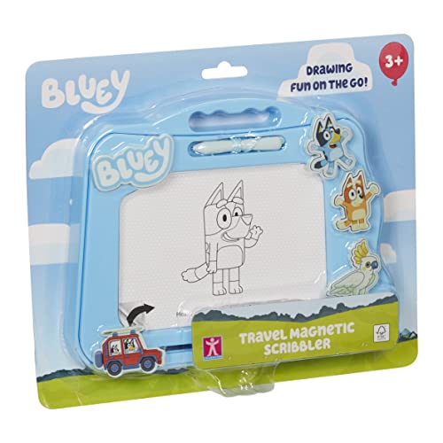 Bloc magnético para garabatos infantil Bluey con pizarra mágica de borrar y sellos para niños