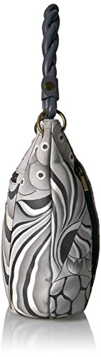 Anna by Anuschka Women's Leather Medium Slim Shoulder Bag, Hand Painted Original Artwork3