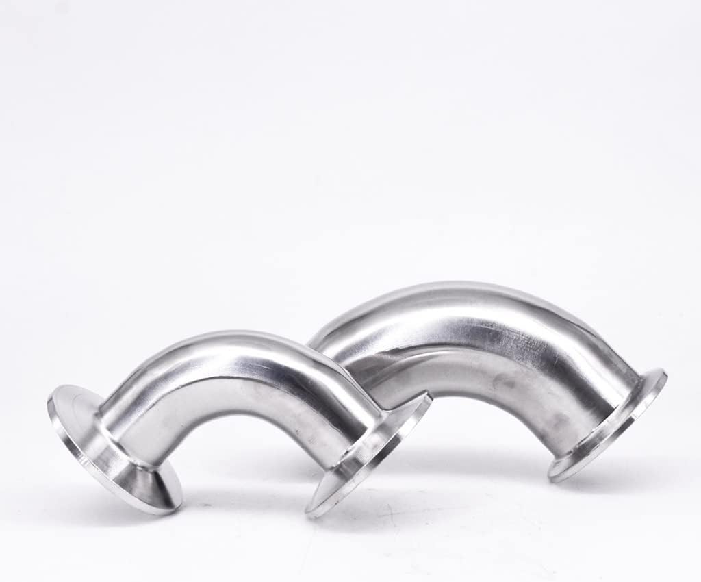 Tri Clamp 90 Degree Elbow 1pcs, Stainless Steel Sanitary Pipe Fitting Connector Homebrew Beer 0.5" 1.5" 2" 2.5" 3" 3.5" 4" Pipe Fitting Connectors (Color : SUS316, Size : 12.7mm OD K50.5mm)