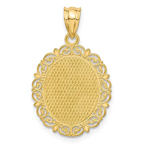 14K Yellow Gold Solid Capricorn Zodiac Oval Pendant Charm Necklace Fine Jewelry For Women Gifts For Her #TOP2