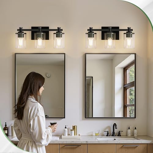 Image of DORESshop Bathroom Vanity Light Fixture Over Mirror 20 Inch Matte Black