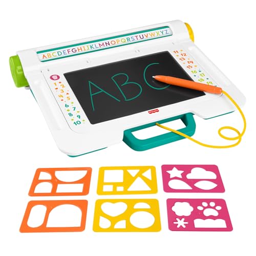 Fisher-Price Preschool Toy Learn & Doodle Desk Mess-Free Writing & Drawing Tablet with LCD Screen for Travel Creative Play Kids Ages 3+ Years