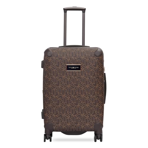 Image of Tommy Hilfiger Jazz Mid Soft Luggage - Brown |Check-in Trolley Bag with TSA Lock | 360 Spinner Double Wheels | Telescopic Handle | Expandable | Polyester Shell Suitcase | 76L Capacity | 67cm