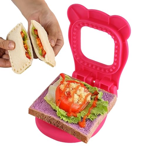 Cortador De Sandwich Para Almuerzo Para Niños - Caglier Sandwich Seater | Sellador De Panqueques Pan Sandwich | Cortador De Cookies No Crujientes Con Un Mecanismo Plegable Y Prensante | Sellador De