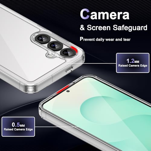 Image of Case for Samsung Galaxy S25 Plus /S25+ 5G, Military Grade Drop Protection Phone Case, Yellowing Resistant, Anti-Scratch Hard PC Back, Shockproof Hard Ultra-Thin Protective Cover, Clear