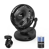 SooPii 3in1 Battery Operated USB Desk Fan with LED Light,10000mAh Rechargeable Camping Fan with Hang