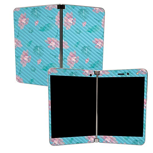 Image of MIGHTY SKINS MightySkins Carbon Fiber Skin for Microsoft Surface Duo - Water Flowers | Protective, Durable Textured Carbon Fiber Finish | Easy to Apply | Made in The USA