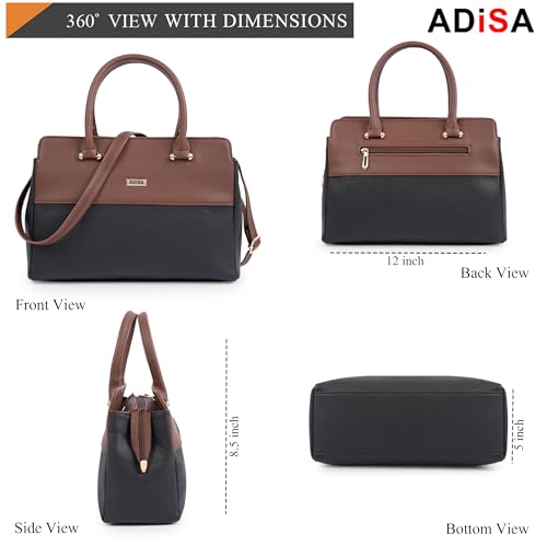 Image of Color Block Shoulder Handbag for Women - Stylish Crossbody Bag with Sling Belt, Ladies' Purse with Top Zipper Closure, Gift for Women and Girls (ADW4088)