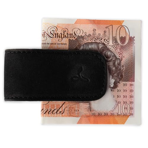 Snakehive Money Clip - Real Leather Money Clip Wallet Money Clips for Men UK - Magnetic Cash Holder Genuine Top-Grain Leather Handmade in Europe (Black) - Image 5