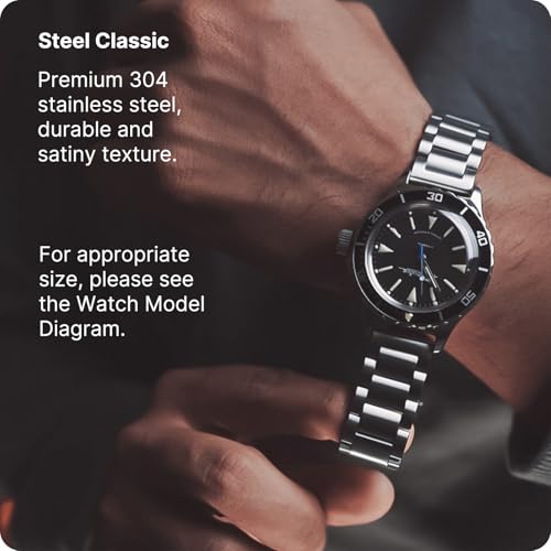Image of Fullmosa 24mm Stainless Steel Watch Band, Quick Release Metal Replacement Strap with Removable Links, Includes Spring Bars & Link Removal Tool for Men Women (Silver) | 24mm Silver Metal Quick Release Bracelet for Men and Women