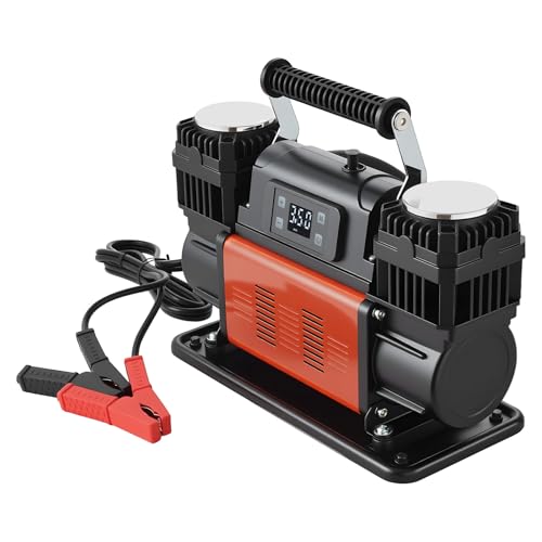 VEVOR Dual-Cylinder Heavy Duty Air Compressor, 10.6CFM Auto-Stop Portable Tire Inflator, 12V 150PSI Offroad Air Pump with LCD Digital Display & Adapters for Truck Car SUV 4 x 4 Vehicle RV by VEVOR - Used condition - CA$103.67